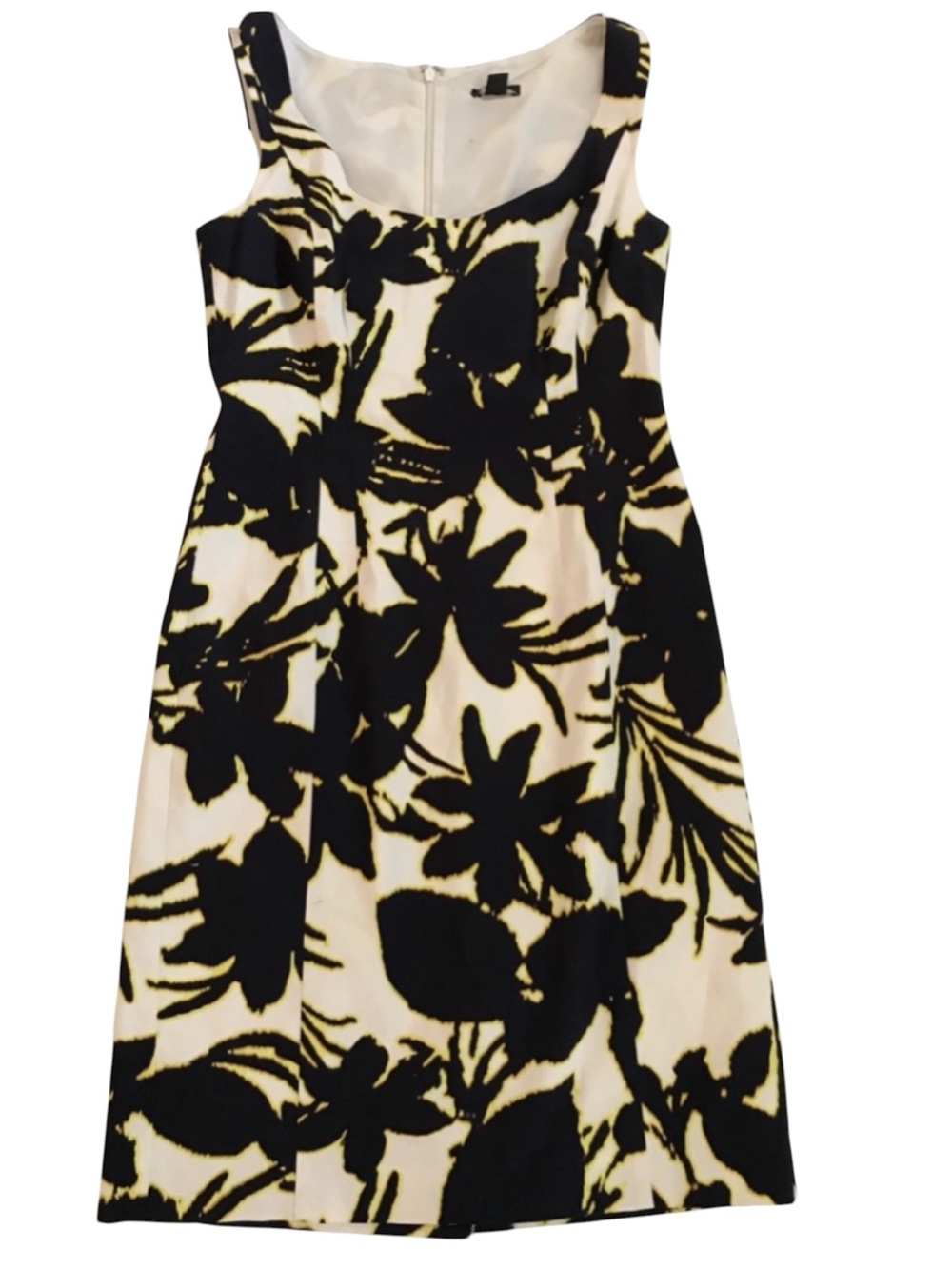 Ann Taylor Modern Botanica Black Lime Floral Sheath Dress Sz 0
